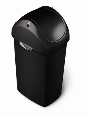 Produktbild von simplehuman 60 Liter Schwingdeckel Abfalleimer, schwarzer Kunststoff - 18x18x67,1 cm; CW1333