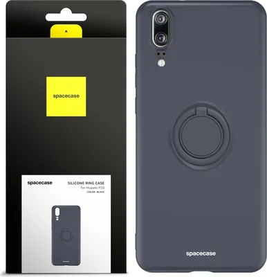 Immagine prodotto di Custodia in silicone SPACECASE Custodia ad anello in silicone per Huawei P20 Nero