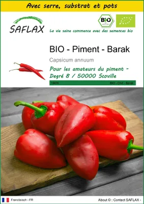 Image de SAFLAX Ensemble de culture -- Piment - Barak - 15 graines - Capsicum