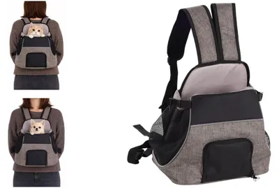 Produktbild von Hundetasche - Bauchtrage Xanty Taupe – 29x23x38cm – Polyester – Öffnung Kordel –