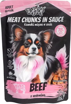 Produktbild von Tuftuf | Nassfutter für Hunde - Rindfleisch - 100g - Fleischstücke - Hundeernährung