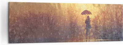 Produktbild von Bild auf Leinwand - Leinwandbild - Frau Regen - 160x50cm - Wand Bild - Wanddeko - Wandbilder - Leinwanddruck - Bilder - Kunstdruck - Wanddekoration - Leinwand bilder - Wandkunst - AB160x50-3755