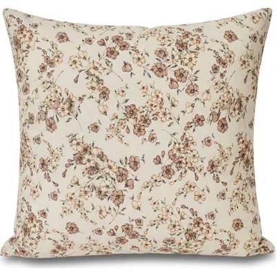 Produktbild von Kissenbezug glatte Baumwolle Blumen beige