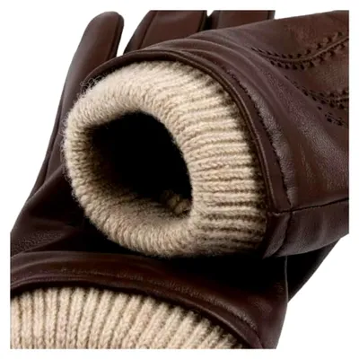 Produktbild von Lederhandschuhe aus Schafleder mit Kontrastschaft für Herren, einfarbig, elegant