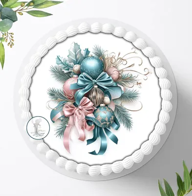 Produktbild von Für die Geburtstags Torte ein Tortenaufleger, Zuckerbild mit dem Motiv: Weihnachten, Essbares Foto für Torten, Fondant, Ø 20cm, 1833z