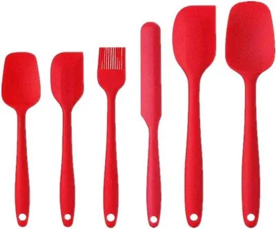 Immagine prodotto di Set di spatole in silicone per la cucina, spatole rosse, taglia unica