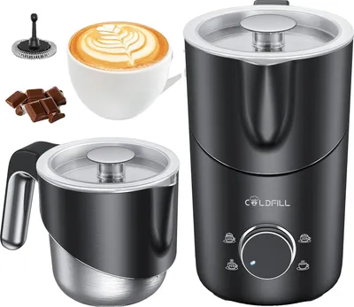 Produktbild von Milchaufschäumer, 6-in-1 Funktionalität, leicht zu reinigen, Schwarz