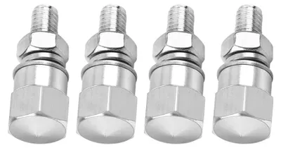 Image de Lot de 4 vis universelles à filetage standard pour cadre de plaque d'immatriculation de moto (argentées)