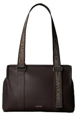 Zdjęcie produktu dla Calvin Klein Logo Strap Tote Bag torba shopper brązowa