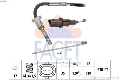 Produktbild von FACET 22.0357 Abgastemperatursensor für OPEL Astra J Sports Tourer (P10) M14x1,5