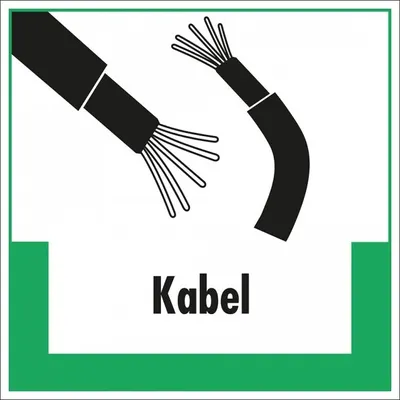 Produktbild von Dreifke® Schild I Abfallkennzeichen Kabel, mit Symbol und Text, Kunststoff, 2...