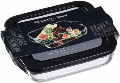 Produktbild von Flirt by R & B Auflaufform Cucina aus Glas 1,95 Liter transparent / schwarz