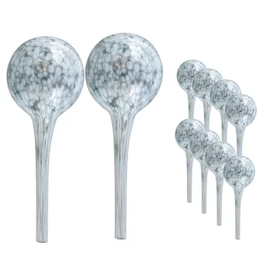 Produktbild von Wasserspender 10 Stück Set aus Glas für Topfpflanzen, Kugel, rund Ø 8 cm Farbe Weiß 200 ml modern, häusliche Bedingungen, für töpfe, für blumen, wasserregulierung-sorgt für optimale Dosierung