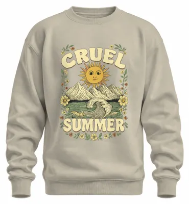 Immagine prodotto di Felpa con cappuccio, stile vintage e retrò, ispirata all'estate, alle montagne, alle onde e ai fiori. Taglia XXL. Stile boho. Motivi naturali