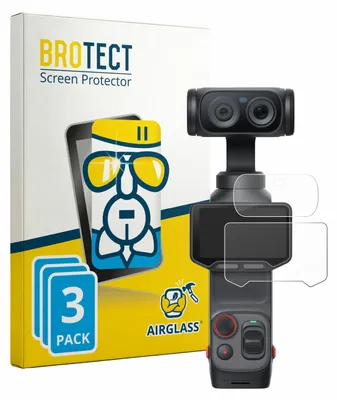 Produktbild von 3x BROTECT Schutzglas für Insta360 Luna Ultra (Display + Linse) Schutzfolie Panzer Folie Glas Display Schutz klar