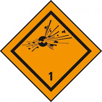 Produktbild von Dreifke® Aufkleber, Verpackungskennzeichen Kl.1 Explosive Stoffe, Haftpapier,...