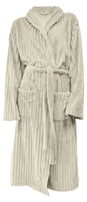 Productafbeelding van Teddy Rib Fleece Badjas - Beige - S