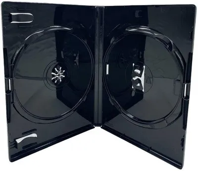Productafbeelding van DVD-cassette, 14 mm - Transparante hoes voor 2 schijven - Milieuvriendelijk - Beige etiket
