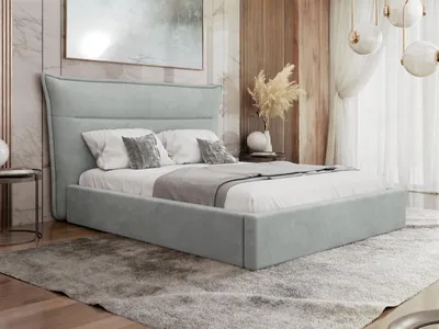 Obrázek produktu pro Manželská postel s úložným prostorem 140x200 BUNIA - světlá šedá