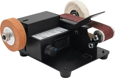 Produktbild von Mini Bandschleifer - Tisch-Bandschleifer - Stufenlos einstellbare Geschwindigkeit - Elektrisch - Kompakt - Schwarz