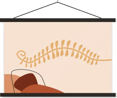 Produktbild von MuchoWow® Textilposter Sommer - Pflanze - Abstrakt - Pastell 90x60 cm mit schwarzem Rahmen - Aufhängungssatz