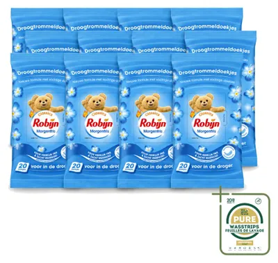 Obrázek produktu pro 12 kusů avivážových ubrousků Robijn Morgenfris do sušičky – balení
