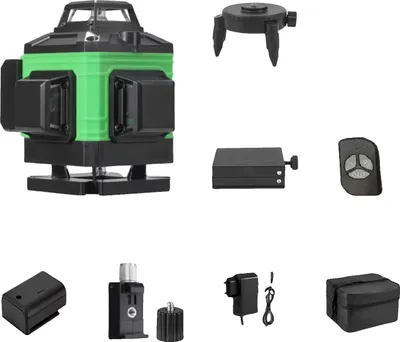 Obrázok produktu pre Laserová vodováha, samonivelačná funkcia, viditeľnosť 360°, bez držiaka – 1 batéria