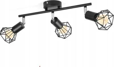 Immagine prodotto di Diamond LED Lampada da soffitto 3 sorgenti luminose Nero 350 gradi 3 lampadine E14
