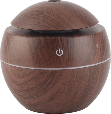 Imagen del producto de Humidificador ultrasónico con luz LED, difusor de aceites aromáticos y purificador de aire, con control táctil, color marrón