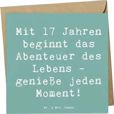 Produktbild von Mr. & Mrs. Panda Grußkarte Spruch 17. Geburtstag - Meeresbrise - Geschenk, Ideen, Glückwunschkarte, faltkarte, doppelkarte, Happy Birthday, Geburtstagsgeschenk, Alter