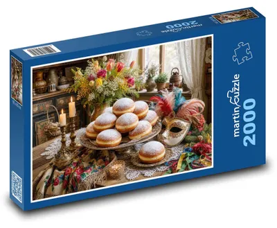 Produktbild von Puzzle 2000 Karnevalsfeier bei Kerzen - martinpuzzle