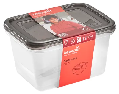 Obrázok produktu pre keeeper 3067682700000 keeeper "fredo fresh" nádoba na potraviny, 2x 2,0 l, štvorcová