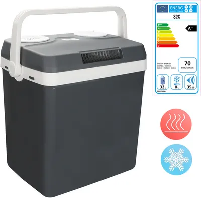 Produktbild von Fiqops 32 Liter 2in1 Kühlbox Elektrische Kühltasche Isoliertasche Thermobox Warmhaltebox Auto Camping Thermal Kühlbox