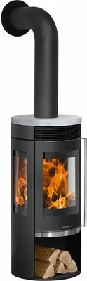 Produktbild von Oranier Rota TRE 2.0 Kaminofen Stahl Schwarz mit Speckstein-Abdeckplatte