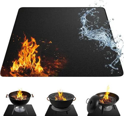 Produktbild von Hitzebeständige Schutzmatte 100x100cm schwarz für Grillen