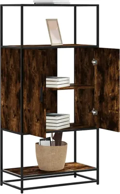 Produktbild von vidaXL Highboard Räuchereiche 68x35x139 cm Holzwerkstoff und Metall