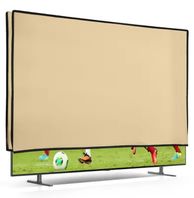 Produktbild von kwmobile 65" TV Abdeckung Indoor - Fernseher Hülle Bildschirmschutz Abdeckung - TV Bildschirm Staubschutzhülle - Fernsehabdeckung - Beige