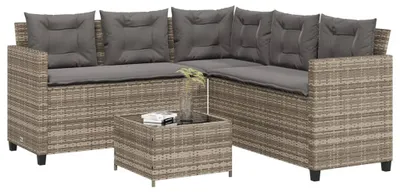Immagine prodotto di Divano da giardino a forma di L - Divano angolare - Arredo da giardino - Panca da esterno - Set lounge - Materiale in rattan PE resistente agli agenti atmosferici