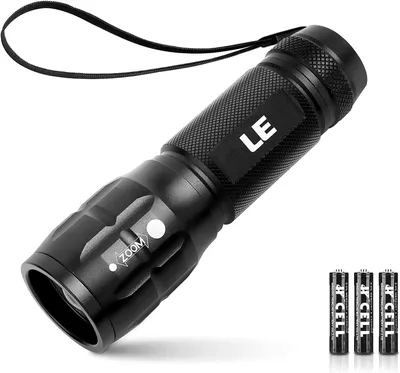 Produktbild von LED Taschenlampe klein extrem hell & zoombar, wasserdicht IPX4, batteriebetrieben Mini Handlampe für Camping Outdoor Kinder Notfälle Auto Haushalt LED