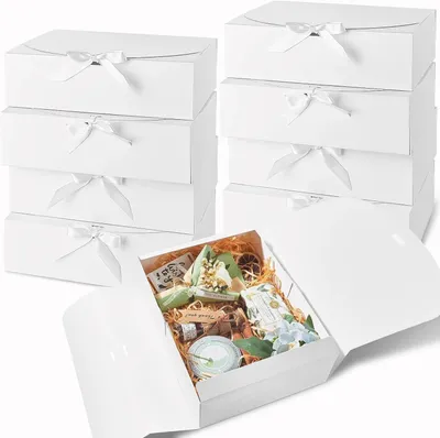 Image de Lot de 15 boîtes cadeaux blanches avec couvercles