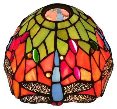 Tiffany-Libelle Lampenschirm, 8 Zoll, Ersatz für Wand- & Hängelampen