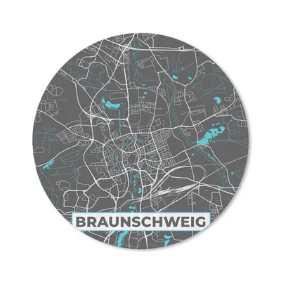 Produktbild von MuchoWow® Mauspad Mousepad Deutschland - Blau - Braunschweig - Stadtplan - Karte 40x40 cm - Mousepads - Maus Mat - Pad - Mausunterlage - Schreibtisch Accessoires