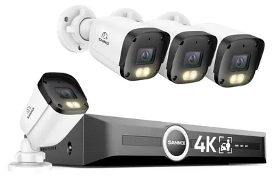 Imagen del producto de Cámara de seguridad para exteriores 4K PoE - Cámara exterior Ultra HD de 8 megapíxeles con un ángulo de visión de 128°