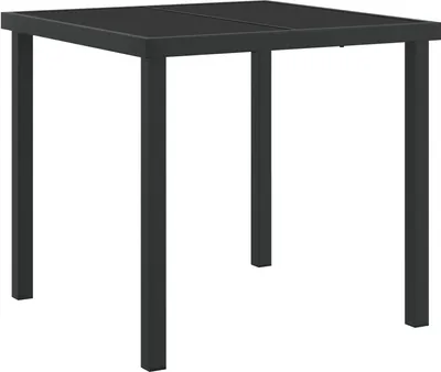 Produktbild von Möbel Garten Tisch Schwarz 80x80x73 cm Gehärtetes Glas - Gartentische 42010312