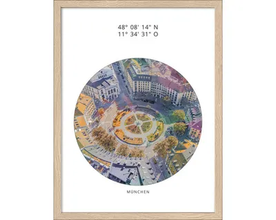Produktbild von Gerahmtes Bild München Gärtnerplatz 33x43 cm