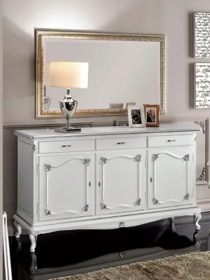 Produktbild von Kommoden Italienische Möbel Massiv Spiegel 2tlg Kommode Sideboard Schrank Holz