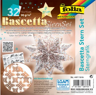 Immagine prodotto di foglietto pieghevole Bascetta star, bianco / stampato