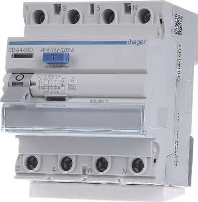 Obrázek produktu pro Hager CDA440D, Typ A, 230/400 V