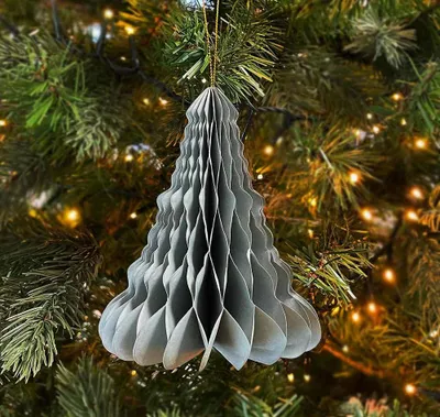 Produktbild von Christbaumschmuck Tannenbaum Papier Grau Christbaumanhänger Weihnachten