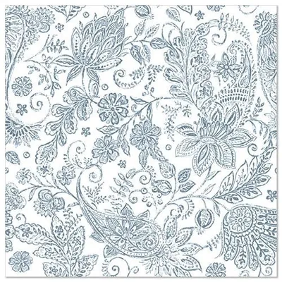 Produktbild von Servietten "ROYAL Collection" 1/4-Falz 40 cm x 40 cm blau "Paisley"